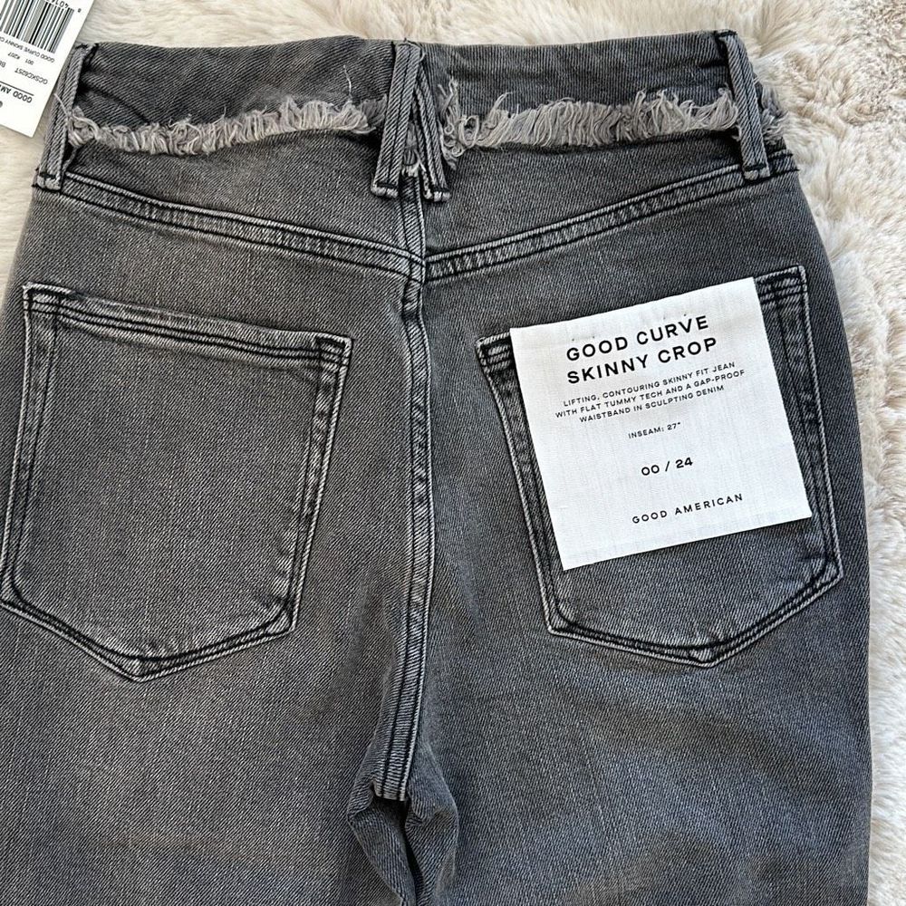 Good American Good Curve Skinny Crop Jeans Size 00/24 - Picture 8 of 9
